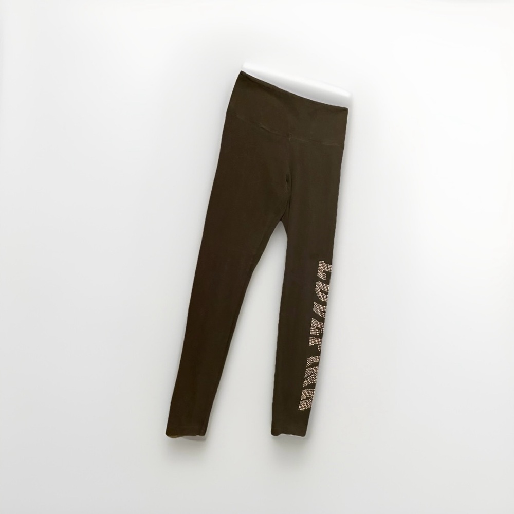 PINK Black Leggings w/Diamond Lettering